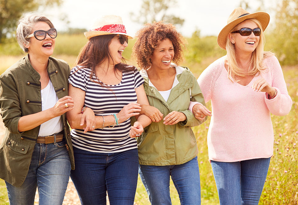 Group of mature women walking