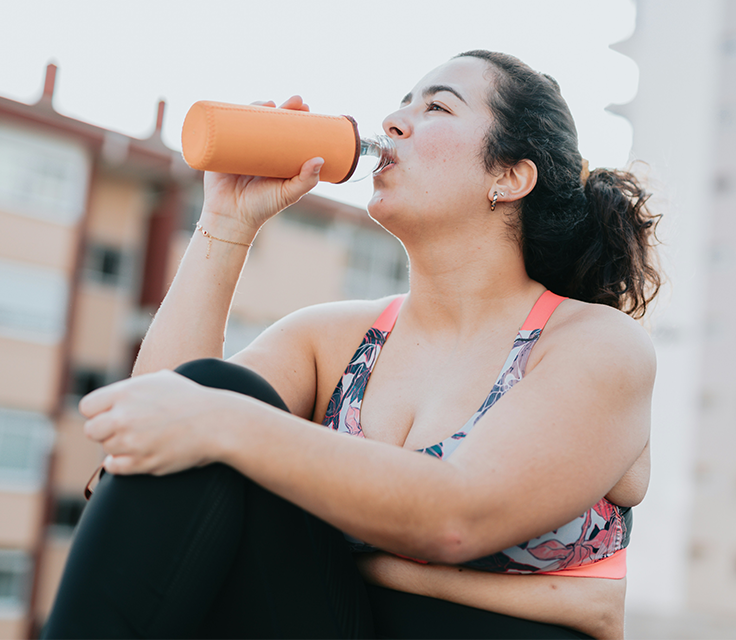 woman drinking water